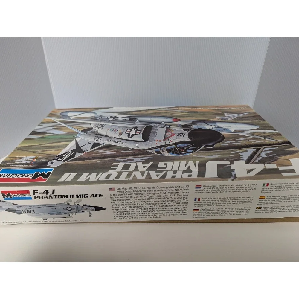 Monogram F-4J Phantom II MiG Ace 1/48 Scale Model Kit 5813 USS Constellation VTG